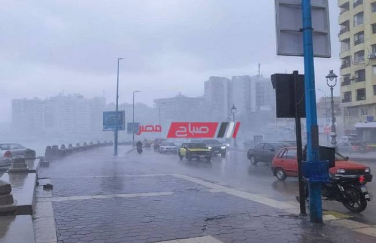 نوة عيد الميلاد.. هطول أمطار غزيرة علي الإسكندرية