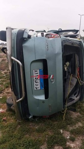 إصابة شخص جراء إنقلاب سيارة ملاكي على طريق رأس البر – دمياط
