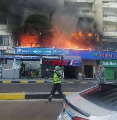 إصابة 4 أشخاص في اشتعال النيران داخل كافيه بطريق الكورنيش في الإسكندرية