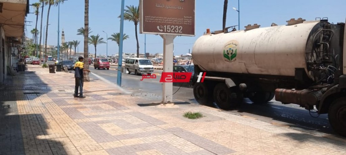 حملة مكبرة لتنظيف طريق الكورنيش بمحافظة الإسكندرية