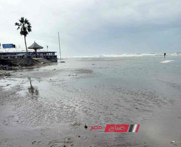 بالصور غرق شواطئ رأس البر مع ارتفاع امواج البحر وتقلبات حالة الطقس