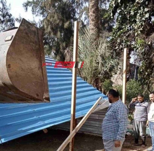 التصدي لاعمال انشاء جراج مخالف بمدينة كفر البطيخ في دمياط