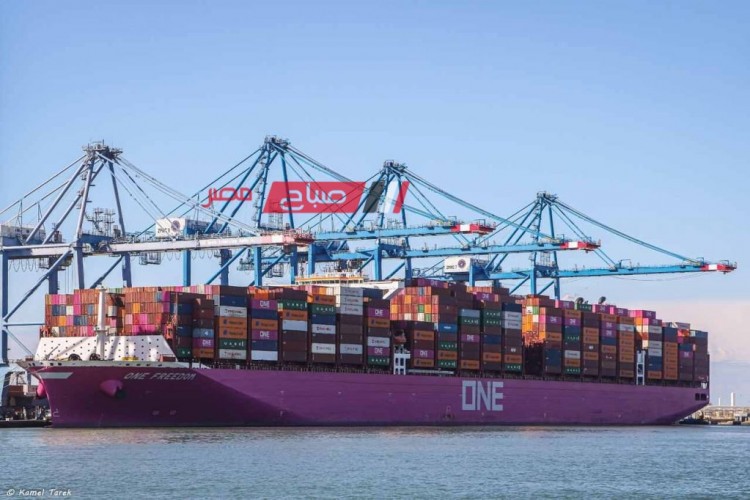 بالصور ميناء دمياط ينجح في استقبال أكبر غاطس لسفينة حاويات منذ افتتاحه
