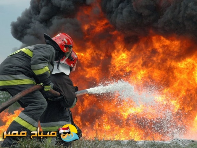 اندلاع حريق هائل في سيارة يسفر عن تفحم 15 طن كتان في محافظة البحيرة