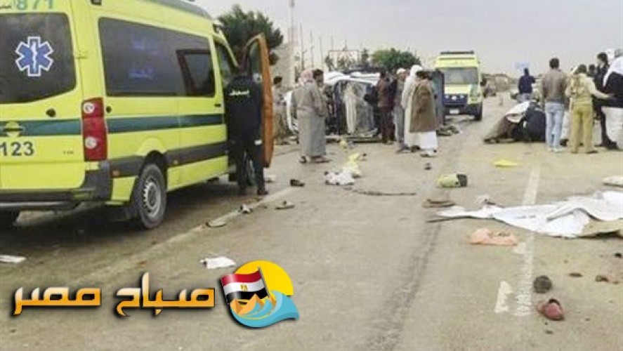 حادث تصادم على طريق صحراوى بنى سويف يسفر عن مصرع شخص واصابة 19 اخرين