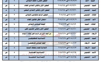 موعد امتحانات الفصل الدراسى الاول بجميع المراحل فى محافظة البحيرة