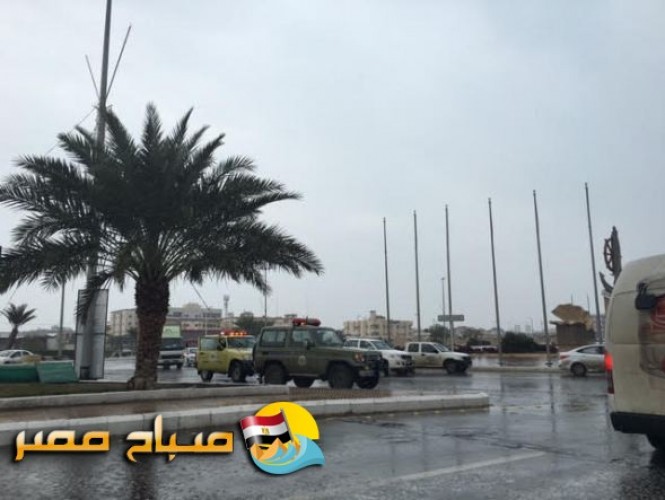 هطول أمطار غزيرة على المدينة المنورة مساء اليوم