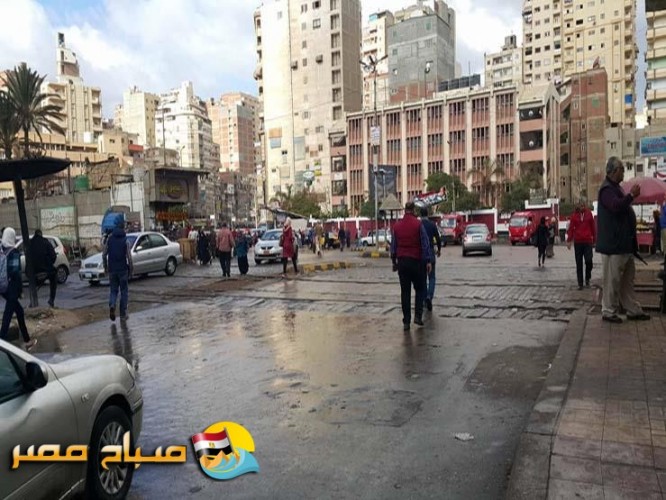 بالصور هطول أمطار بعدة مناطق بالاسكندرية اليوم
