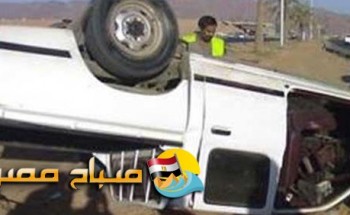 حادث انقلاب سيارة ربع نقل يسفر عن اصابة 14 عامل فى بنى سويف