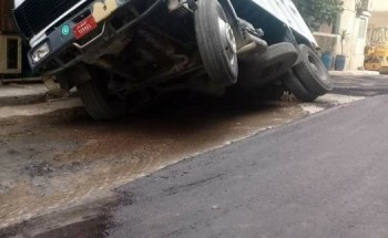 إصابة مواطن فى حادث تصادم سيارة نقل بكوبري أبو الخير فى الإسكندرية