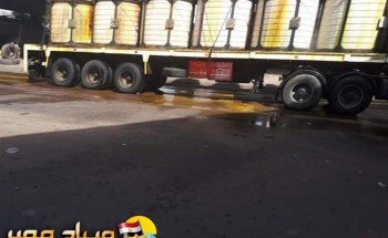 بالصور اصطدام سيارة محملة بماء نار بكوبرى 27 بالقباري فى الإسكندرية