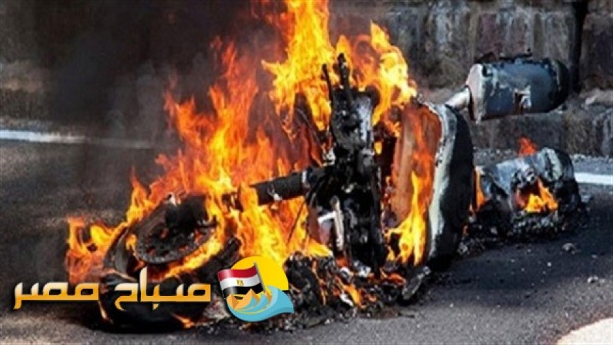 شاب يشعل النار فى دراجة والده بمحرم بك فى الاسكندرية