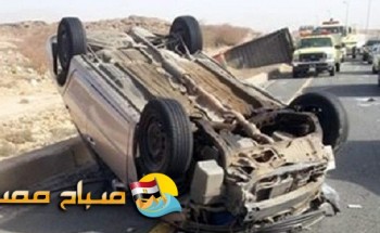 انقلاب سيارة على طريق القاهرة – الفيوم الصحراوي يسفر عن إصابة 13 مواطن