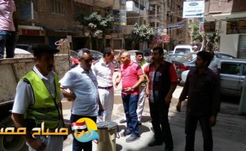 حملات إزالة إشغالات بعدة مناطق فى حي المنتزه بالإسكندرية