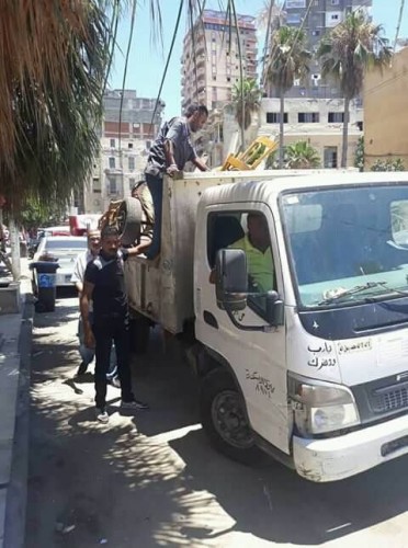 حملات إزالة إشغالات بحي الجمرك بالإسكندرية