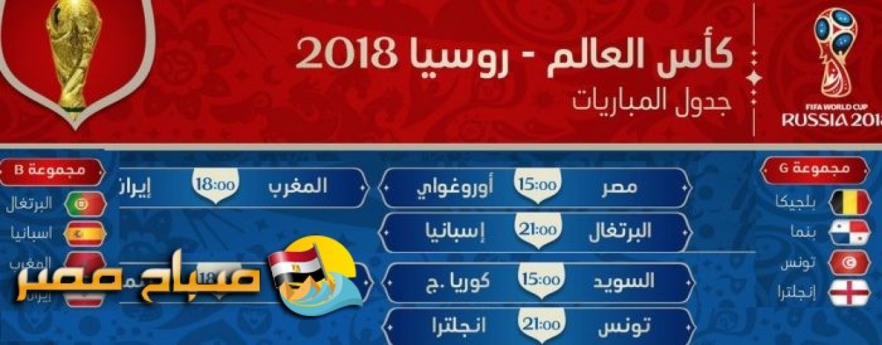 مواعيد مباريات كاس العالم بتوقيت تونس والمغرب والقنوات الناقلة