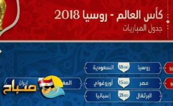 مواعيد مباريات كاس العالم بتوقيت مصر و السعودية والقنوات الناقلة