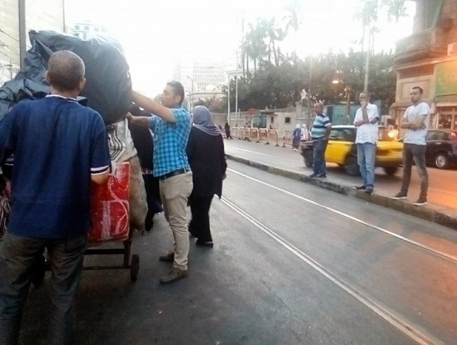 حملات إزالة إشغالات مكبرة بحي الجمرك فى الإسكندرية