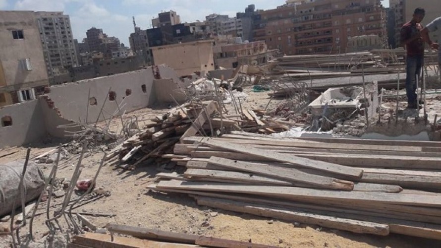 بالصور إيقاف أعمال بناء مخالف بفلمنج فى الإسكندرية