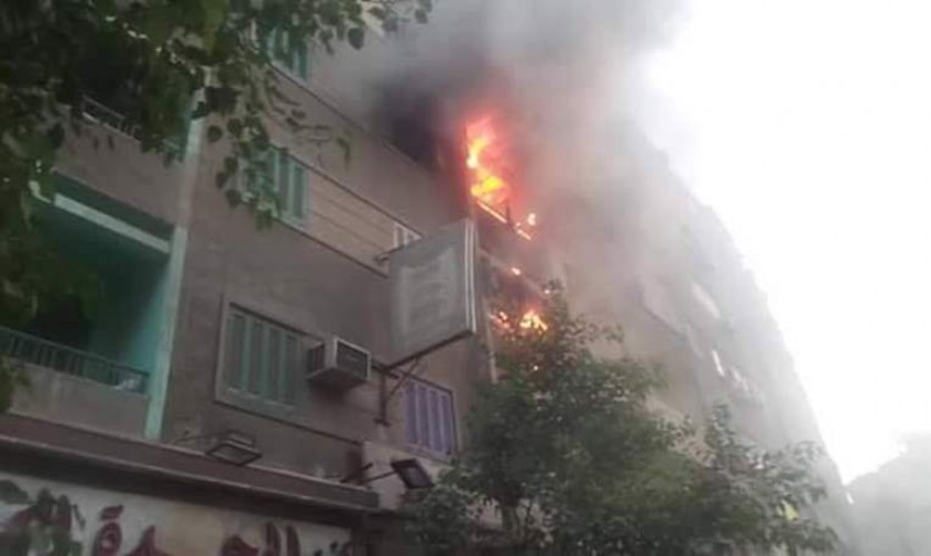 حريق هائل بشقة سكنية بالشرقيه يسفر عن وفاة طفل والتهام الشقة بالكامل