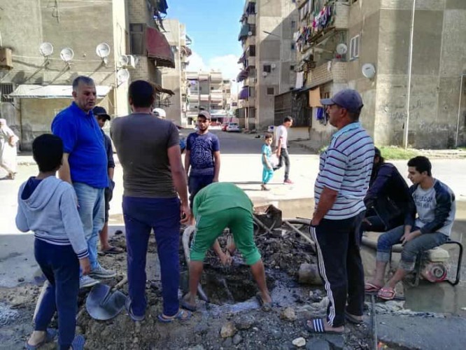 إستمرار أعمال النظافة اليومية من كنس وتجريف ورفع الرمال بأحياء بورسعيد