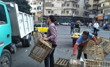 بالصور حملات إزالة إشغالات مكثفة فى حي المنتزه أول بالإسكندرية