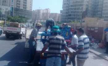 بالصور حملات إزالة إشغالات بمنطقة سموحة فى الإسكندرية