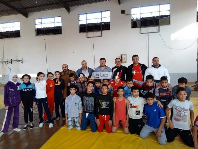 انتظام المشروع القومي للناشئين لرياضة المصارعة بمركز شباب مدينة فارسكور بدمياط