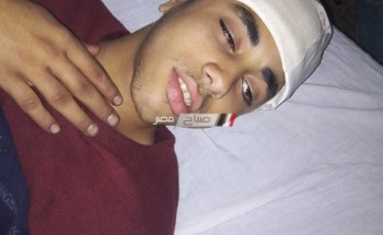 اصابة طالب امام بوابة مدرسة بدمياط جراء مشاجره مع عمال بناء .. صور