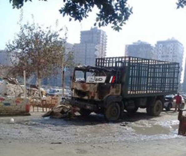 بالصور انفجار سيارة محملة بأنابيب الغاز فى الإسكندرية