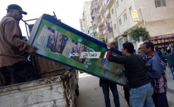 حملات مكبرة لإزالة إشغالات أمام محطة قطار سيدي جابر بالإسكندرية