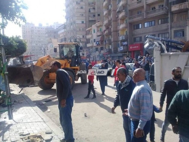 بالصور تنفيذ إزالة فورية لسور مخالف بحى المنتزه ثان بالإسكندرية