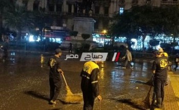 بالصور.. أحياء الإسكندرية تواصل أعمال شفط تجمعات مياه الأمطار