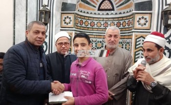 بالاسماء تكريم حفظة القرأن الكريم في إفتتاح مسجد أبو عطا بسواحل كفر البطيخ