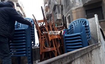 حملات إزالة إشغالات مكثفة بحي وسط فى الإسكندرية