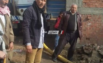 رفع مياه الامطار و صيانة اعمدة الانارة بمدينة كفر سعد