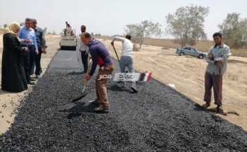 رئيس مركز ومدينه بدر بالبحيرة يتابع تنفيذ رصف طريق مطار البريجات