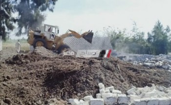 إزالة حالة تعدي على أرض زراعية في حملة مكبرة بقرية حجاجه بدمياط