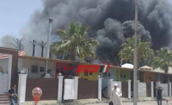 ننشر فيديو لحظة انفجار اسطوانات الغاز في حريق مطعم بمدينة رأس البر بدمياط