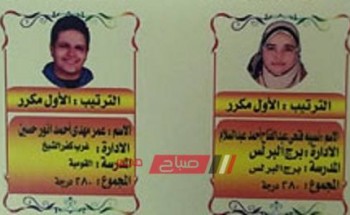 أسماء وصور أوائل الشهادة الاعدادية محافظة كفر الشيخ الترم الثاني 2019