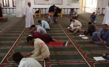 عقد امتحان فوري لمحو الامية بمسجد نور الإسلام بدمياط الجديدة