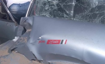 اصابة شخص جراء حادث تصادم سيارة ملاكي على طريق دمياط – بورسعيد … صورة