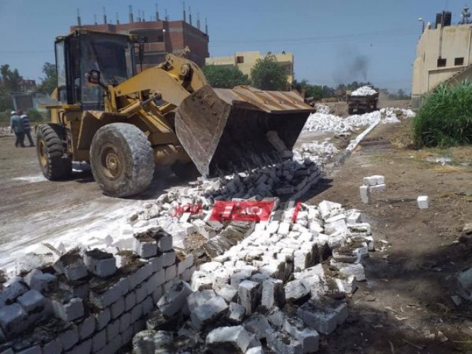 إزالة فورية لحالة تعدي على الأرض الزراعية بقرية الرياض بدمياط