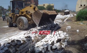 إزاله حالة تعدي على الأرض الزراعية بمدينة كفر البطيخ بدمياط