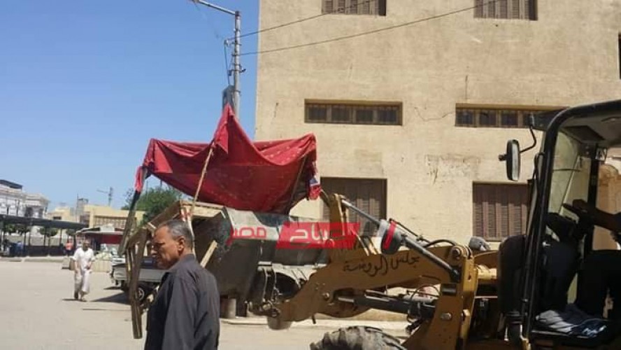 رفع 5 اشغالات في حملة مكبرة بمدينة الروضة بدمياط