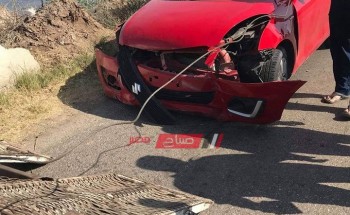 اصابة زوجة ونجله برلماني في حادث سير بدمياط
