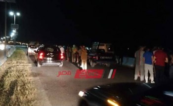 بالصور اصابة شخصين جراء انقلاب سيارة على طريق رأس البر – دمياط