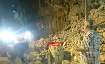 انهيار أجزاء من عقار  في حي غرب بمحافظة الإسكندرية