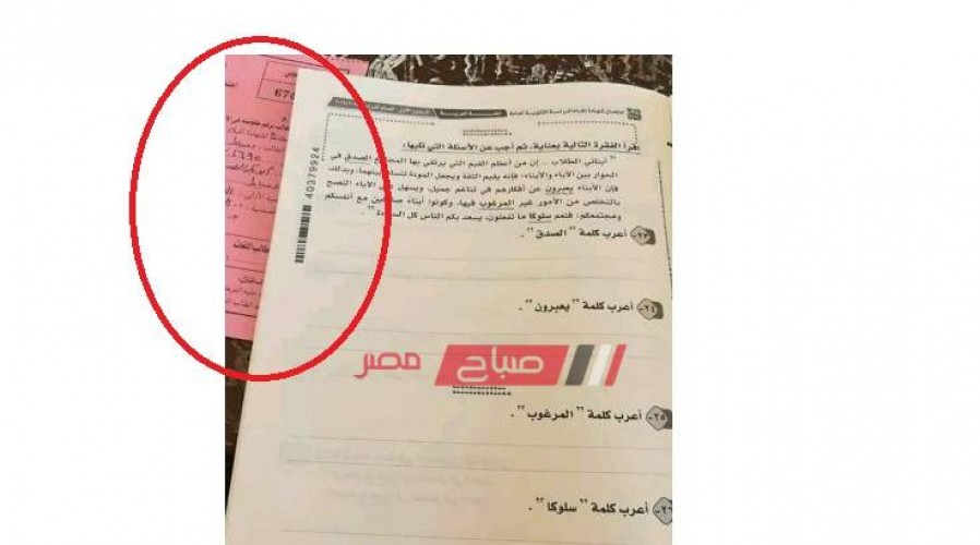 طالب دمياط ينشر صورة امتحان اللغة العربية للثانوية العامة وبجوارها رقم جلوسة