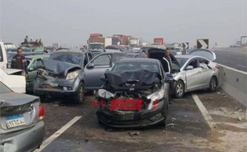 إصابة 10 أشخاص إثر حادث تصادم بين سيارتين بغرب العريش